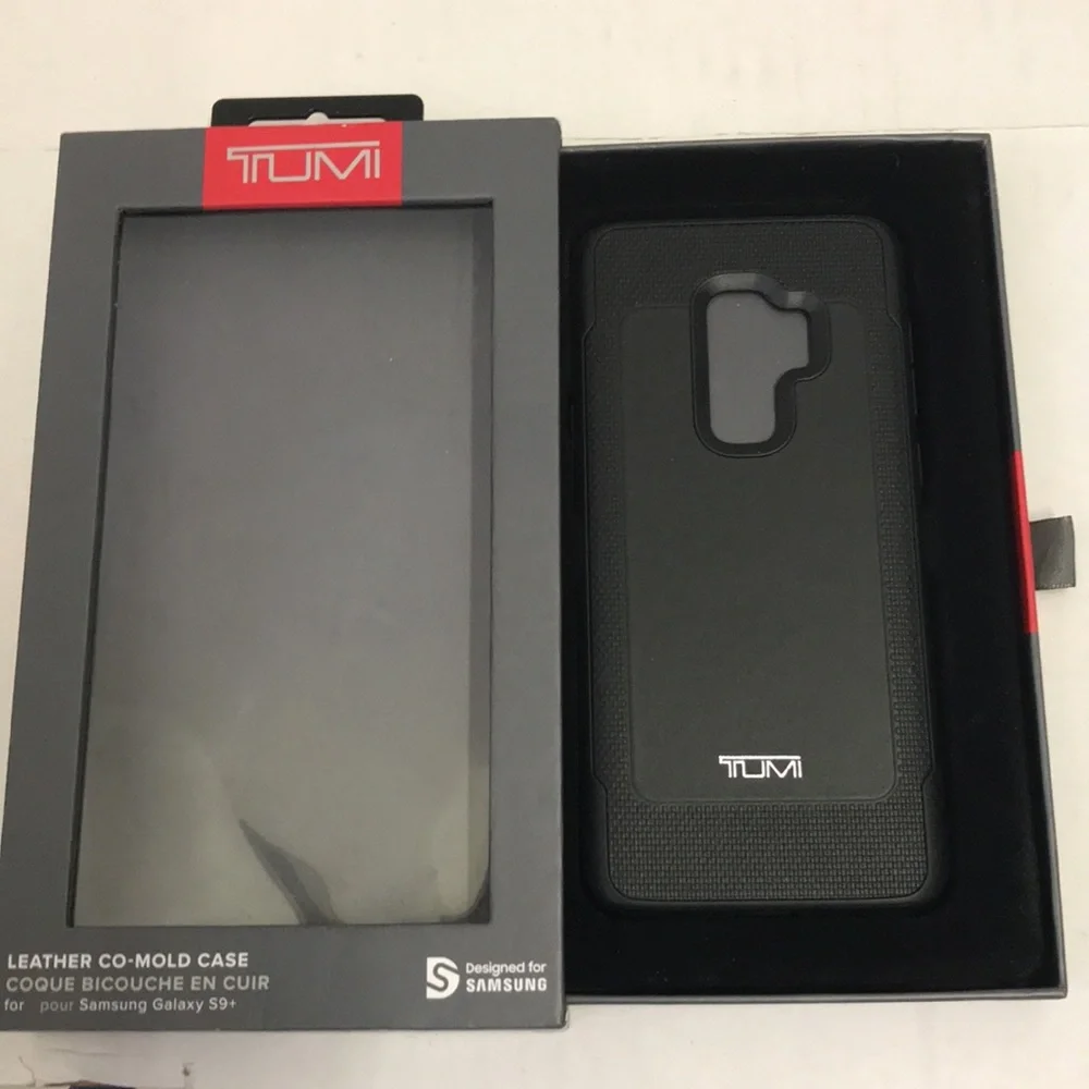 Tumi Black Leather Co Mold Case Samsung Galaxy S9+